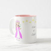 Cute Fairy Princess & Stars Mug à café à deux tons (Devant gauche)