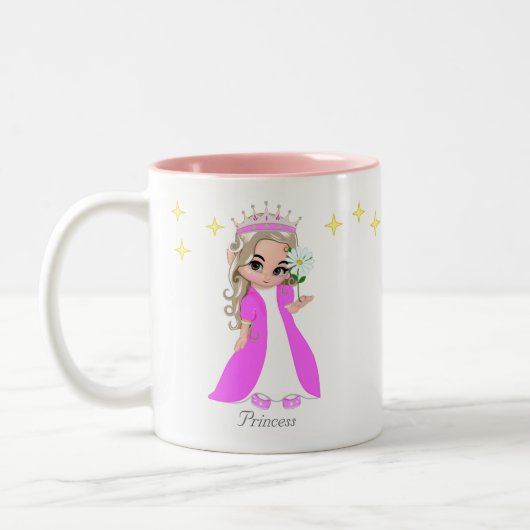 Cute Fairy Princess & Stars Two-Tone Coffee Mok (Links)
