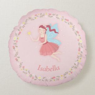 Cute Fairy Spring Floral Girls Room Specialized Rond Kussen