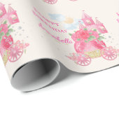 Cute Fairy Tale Pink Princess Party Cadeaupapier (Rol Hoek)