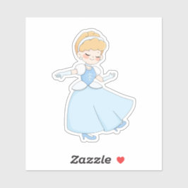 Cute Fairy Tale Princess Pastel Dress Vinyl  Sticker