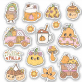 Cute Fall Autumn Pumpkin Acorn Sticker Set (Devant)
