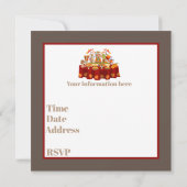 Cute Fall buffet saisonnier de bonbons invitation (Dos)