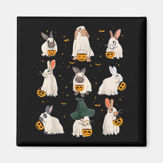 Cute Fall Bunny Ghost Costume Rabbit Lover Soky Se Magneet (Voorkant)