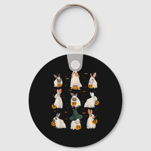 Cute Fall Bunny Ghost Kostuum Konijn Liefhebber So Sleutelhanger
