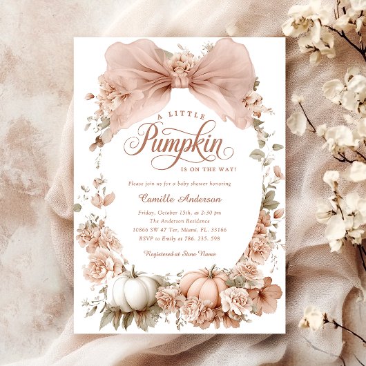 Cute Fall Little Citrouille Baby shower Invitation