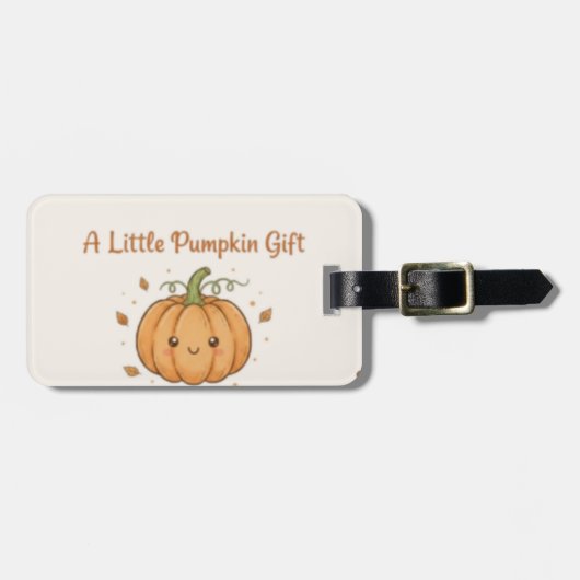 Cute Fall Pumpkin Illustration Bagagelabel (Voorkant horizontaal)