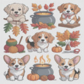 Cute fall puppies sticker (Voorkant)
