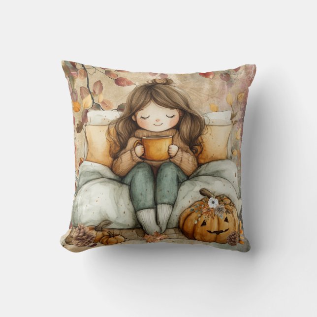 Cute Fall Throw Pillow Kussen (Voorkant)