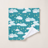 Cute Falling Stars & Clouds Pattern Bad Handdoek (Wasdoekje)