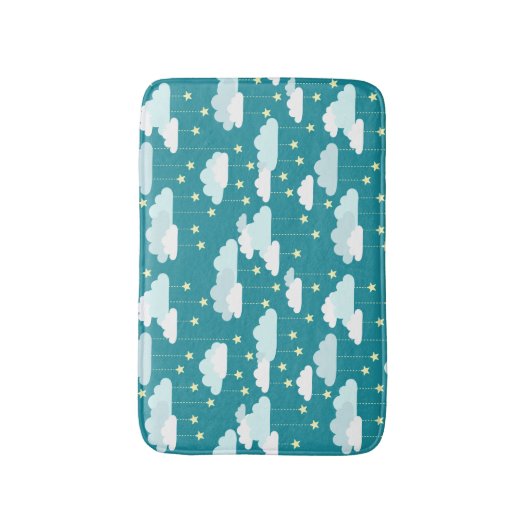Cute Falling Stars & Clouds Pattern Badmat (Voorkant Verticaal)