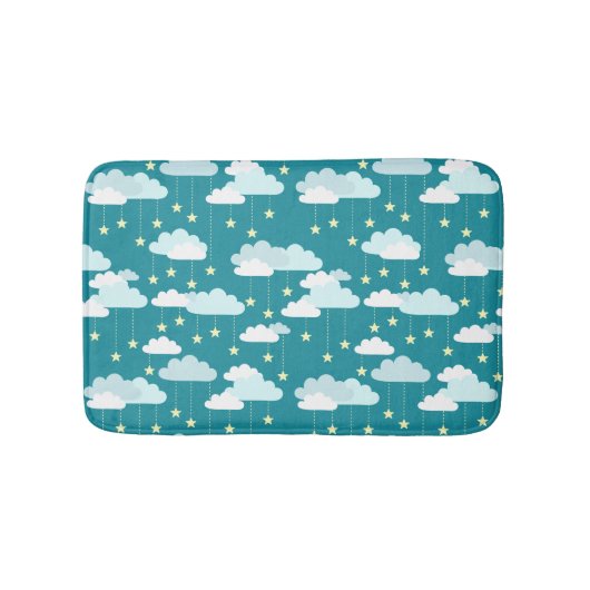 Cute Falling Stars & Clouds Pattern Badmat (Voorkant)
