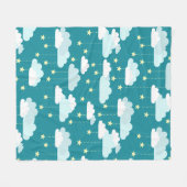 Cute Falling Stars & Clouds Pattern Fleece Deken (Voorkant (Horizontaal))