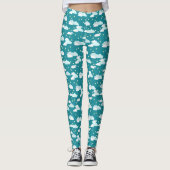 Cute Falling Stars & Clouds Pattern Leggings (Voorkant)