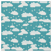 Cute Falling Stars & Clouds Pattern Stof (Swatch)