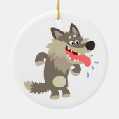 Cute Famated Cartoon Wolf Ornament (Achterkant)