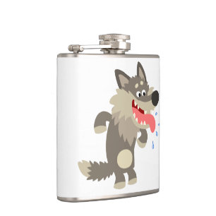 Cute Famed Cartoon Wolf Hip Flask Heupfles