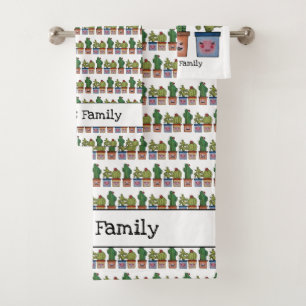 Cute Famille Cactus En Aquarelle