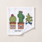 Cute Famille Cactus En Aquarelle (Gant de toilette)