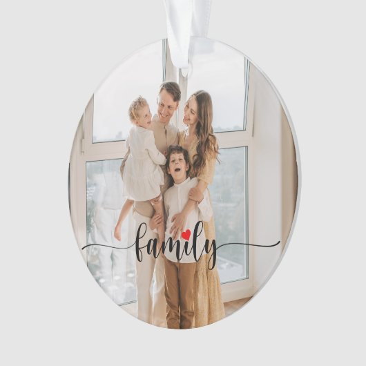 Cute Family Love Black Script Custom Photo  (devant)