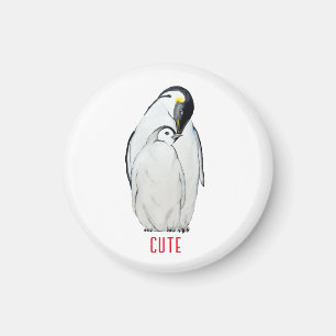 Cute family of emperor pinguins T-Shirt Magneet