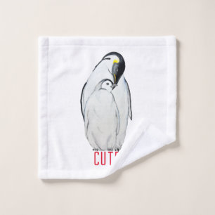 Cute family of emperor pinguins T-Shirt Washandje