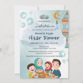 Cute Family Ramadan Iftar Invitation Kaart (Voorkant)