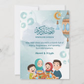 Cute Family Ramadan Iftar Invitation Kaart (Achterkant)