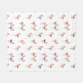 Cute Famingos Fleece Deken (Voorkant (Horizontaal))