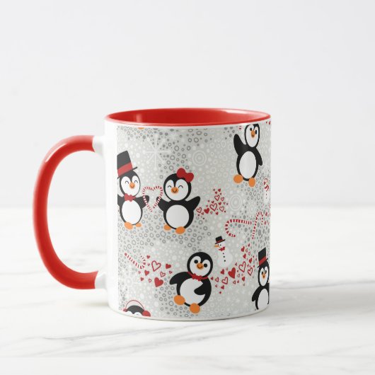 Cute Fancy Top Hat Kerstmis Penguin Mok (Links)