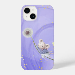Cute Fantasy Mouse Dandelion Fluff Animal Art iPhone 14 Hoesje