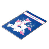 Cute fantasy unicorn voegt notitieboek toe (Linkerzijde)
