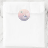Cute Fantasy Waterverf Mouse Dandelion Flying Ronde Sticker (Tas)