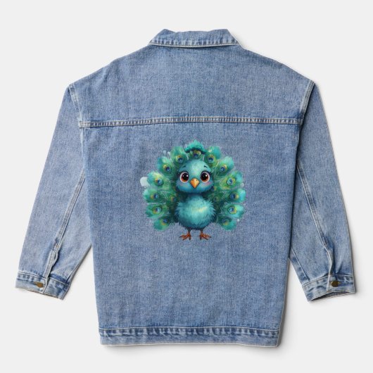 Cute Fantasy whimsical Blue Peacock (Verso)