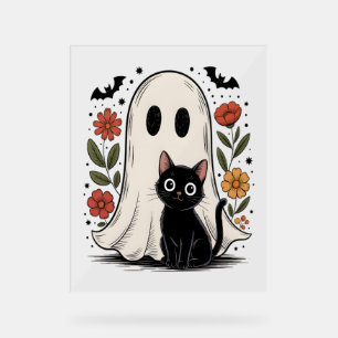 Cute Fantôme d'Halloween et chat