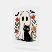 Cute Fantôme d'Halloween et chat (Angle)