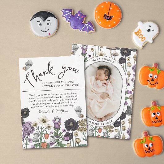 Cute Fantôme Floral Halloween Baby shower Merci