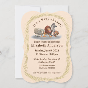 Cute farci Baby shower animal Invitation
