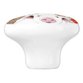 Cute Farm Animal Portrait  Keramische Knop (Zijkant)