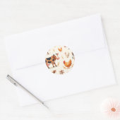 Cute Farm Animals Barn Pattern Ronde Sticker (Envelop)