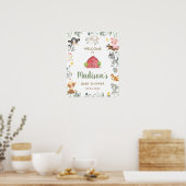 Cute Farm Animals Greenery Baby shower Welcome Poster (Keuken)