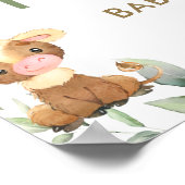 Cute Farm Animals Greenery Baby shower Welcome Poster (Hoek)