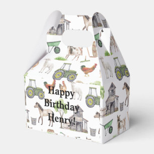 Cute Farm Animals Tractors Name Happy Bedankdoosjes