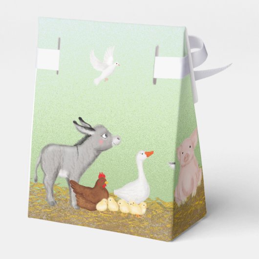 Cute farm animals verjaarparty tent gunstige box bedankdoosjes (Achterkant)