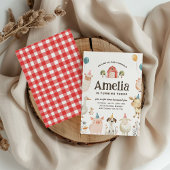Cute Farm Animaux Anniversaire Invitation de fête