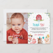 Cute Farm Animaux Anniversaire Photo Carte de reme (Devant)