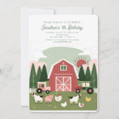 Cute Farm Animaux Barniard anniversaire Invitation (Devant)