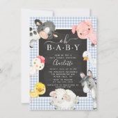 Cute Farm Animaux Douche Invitation (Devant)