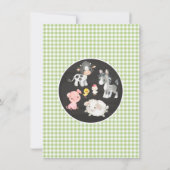 Cute Farm Animaux Douche Invitation (Dos)