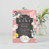 Cute Farm Animaux Douche Invitation (Debout devant)